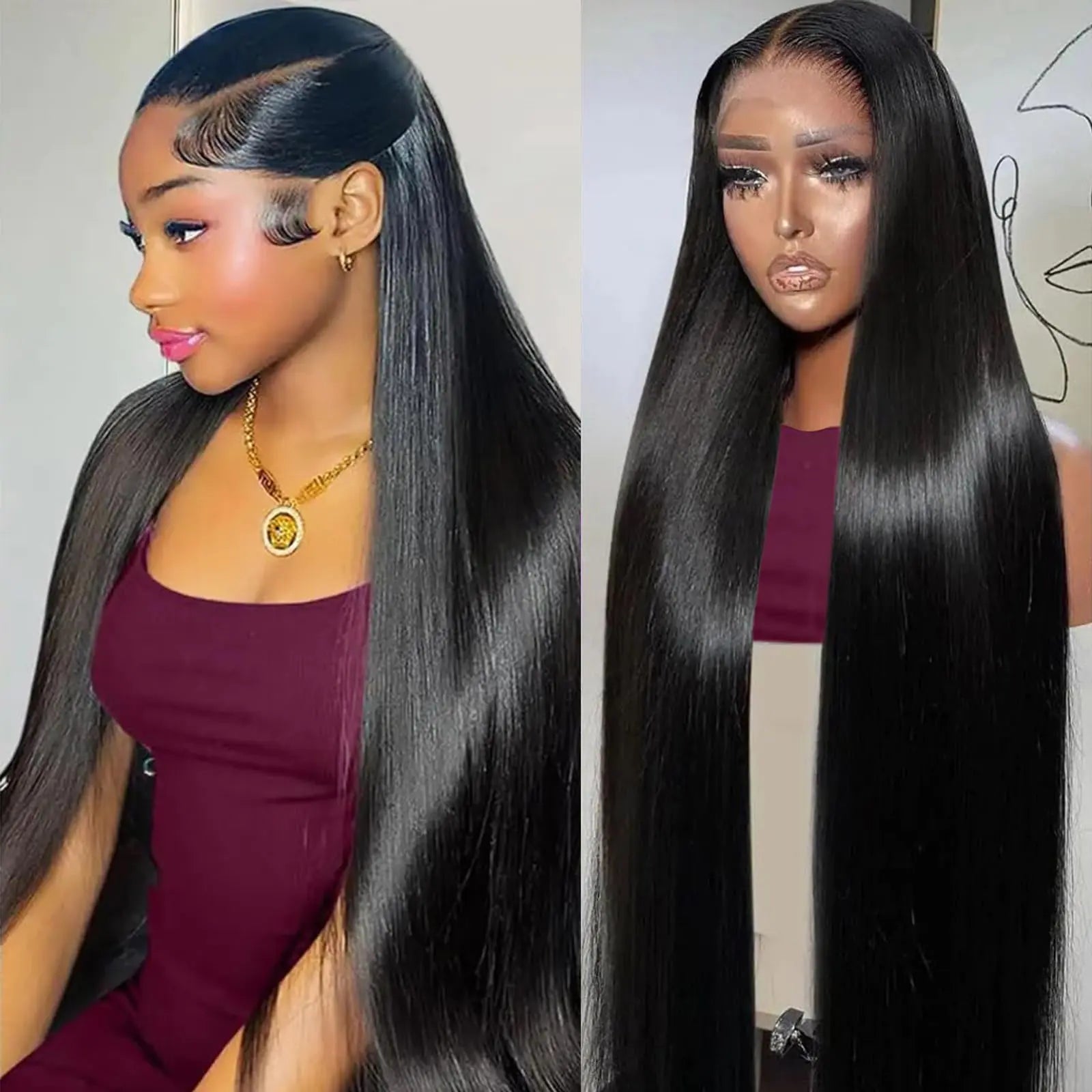 BonitaBae 13x6 Lace Front Wigs Human Hair Straight Lace Front Wigs Human Hair HD Transparent Lace Wig Pre Plucked 14A Virgin Human Hair Wigs for Women 26 Inch